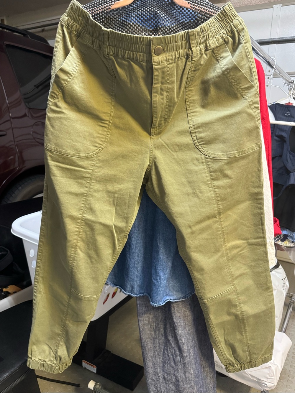 Michael Stars Olive Green Elastic-Waist Jogger Pants